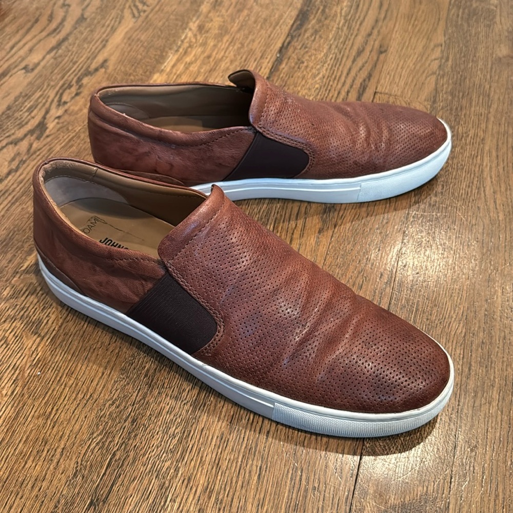 Johnston & Murphy Men’s Banks Perforated Slip-On, Brown, Size 11
